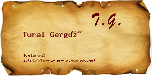 Turai Gergő névjegykártya